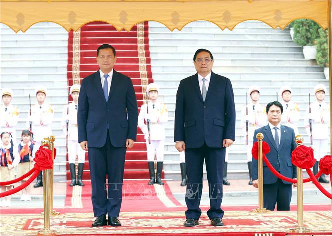 Thủ tướng Phạm Minh Chính chủ trì Lễ đón Thủ tướng Campuchia thăm Việt Nam - Ảnh 3