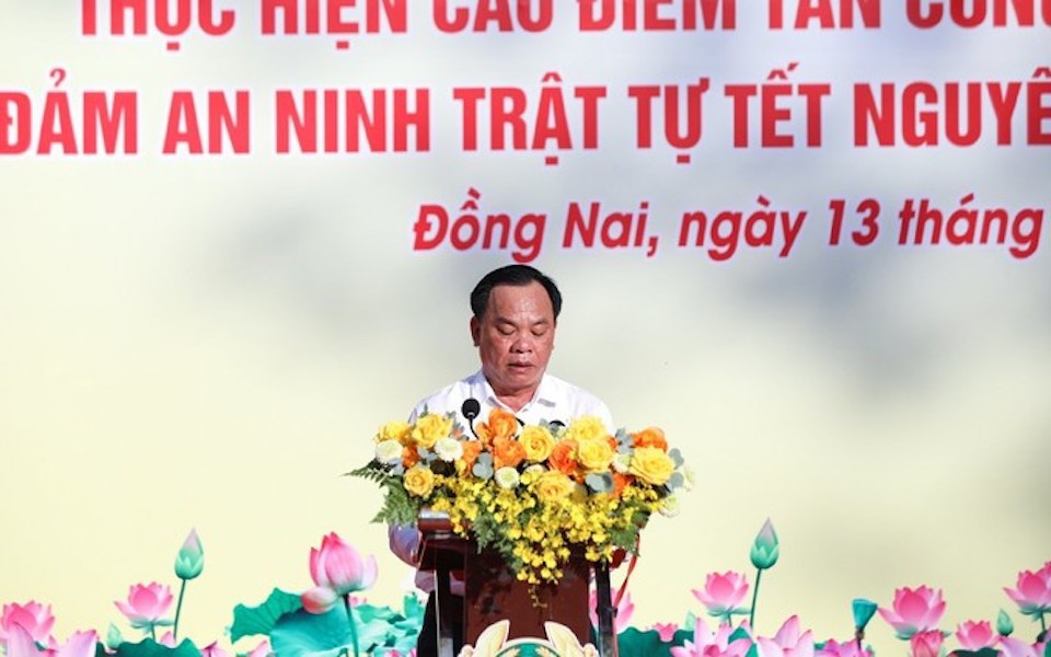&Ocirc;ng V&otilde; Tấn Đức - Quyền Chủ tịch UBND tỉnh Đồng Nai ph&aacute;t biểu tại buổi lễ.