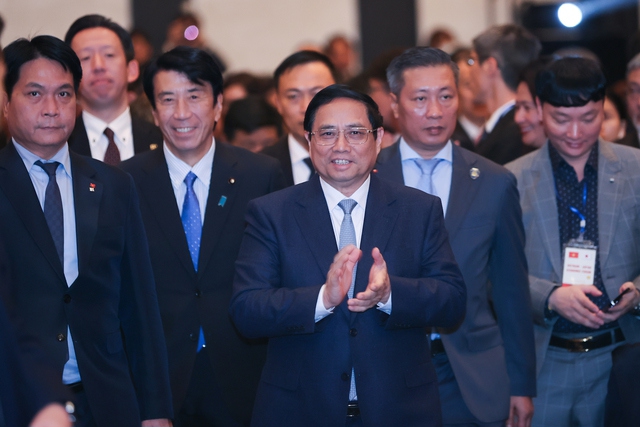 Thủ tướng Phạm Minh Ch&iacute;nh tham dự Diễn đ&agrave;n Kinh tế Việt Nam-Nhật Bản - Ảnh: VGP/Nhật Bắc &nbsp;