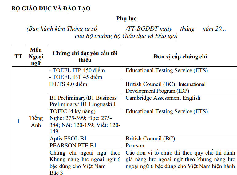  Thí sinh có chứng chỉ VSTEP từ bậc 3 được miễn thi ngoại ngữ - Ảnh 1