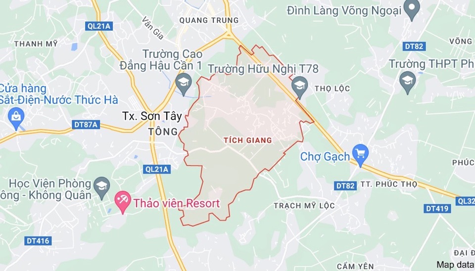 Địa phận x&atilde; T&iacute;ch Giang (huyện Ph&uacute;c Thọ, TP H&agrave; Nội).