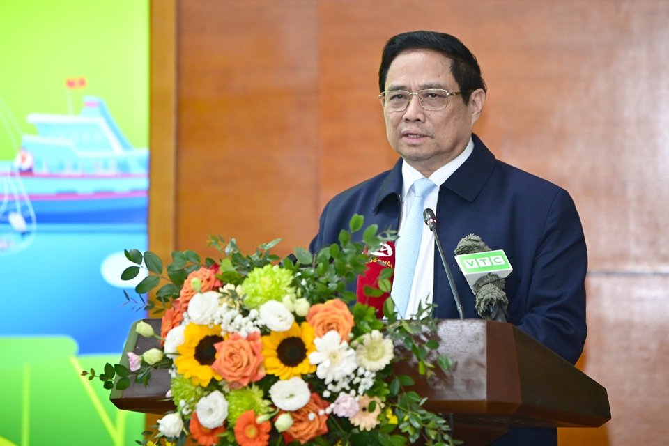 Thủ tướng Ch&iacute;nh phủ Phạm Minh Ch&iacute;nh ph&aacute;t biểu tại hội nghị.