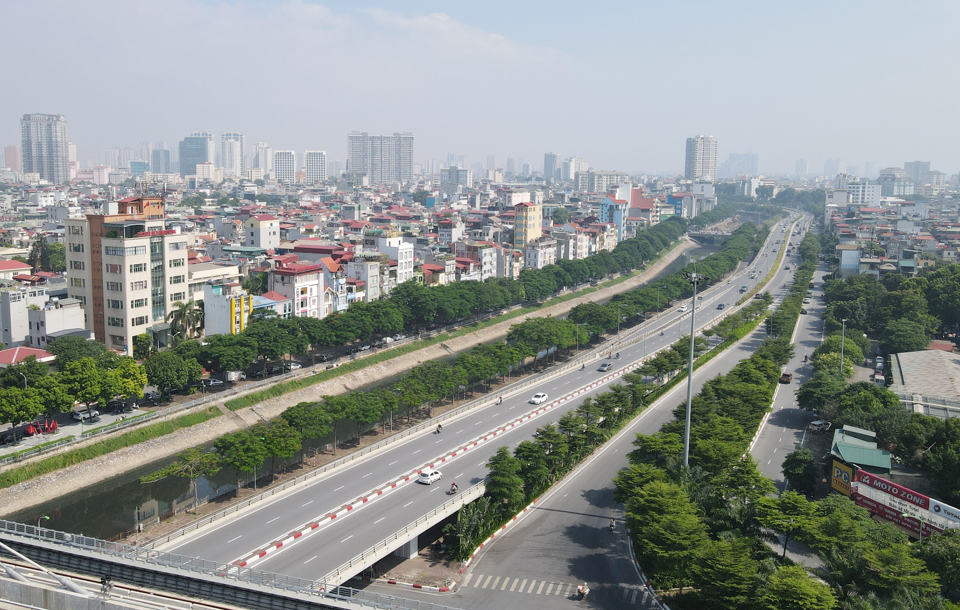 Vành đai 2 của Hà Nội hiện còn đoạn tuyến Ngã Tư Sở - Cầu Giấy chưa hoàn thành. Ảnh: Công Hùng