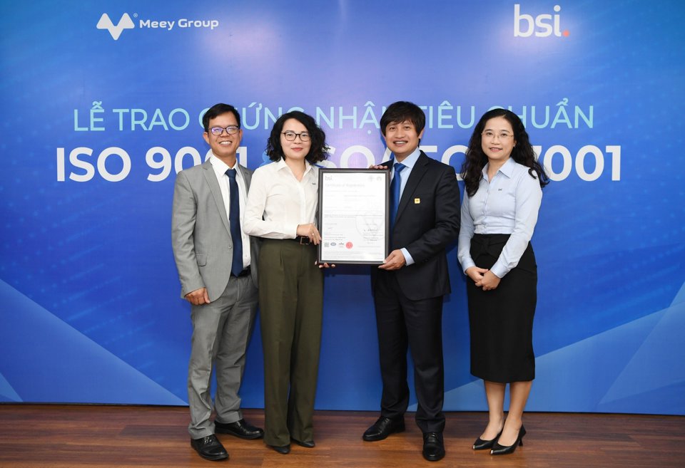 BSI trao chứng nhận 2 ti&ecirc;u chuẩn ISO 9001:2015 v&agrave; ISO/IEC 27001:2013 cho Meey Group
