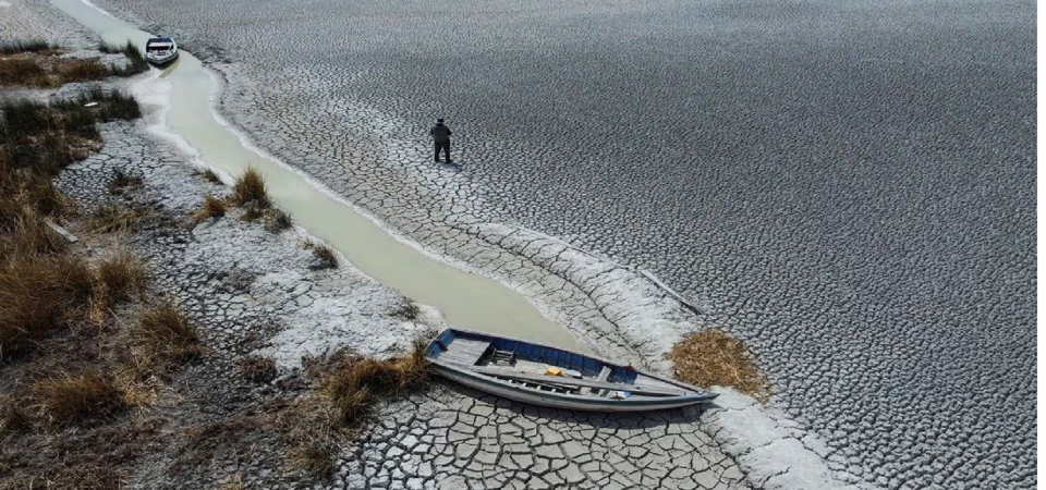 Mực nước tại Hồ Tititaca, Đảo Cojata, Bolivia đ&atilde; cạn. Ảnh: Reuters