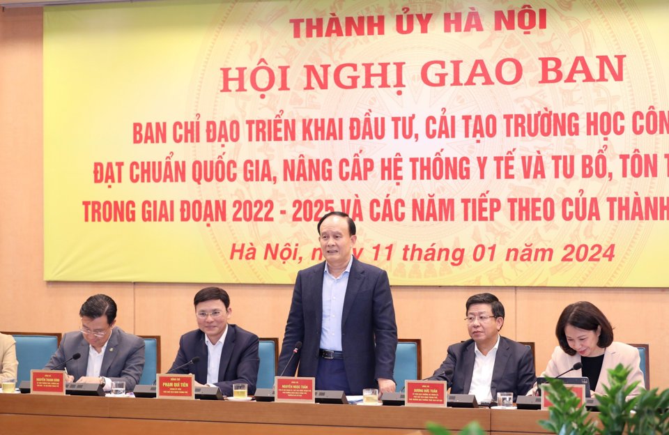 Ph&oacute; B&iacute; thư Th&agrave;nh ủy Nguyễn Ngọc Tuấn ph&aacute;t biểu chỉ đạo tại hội nghị