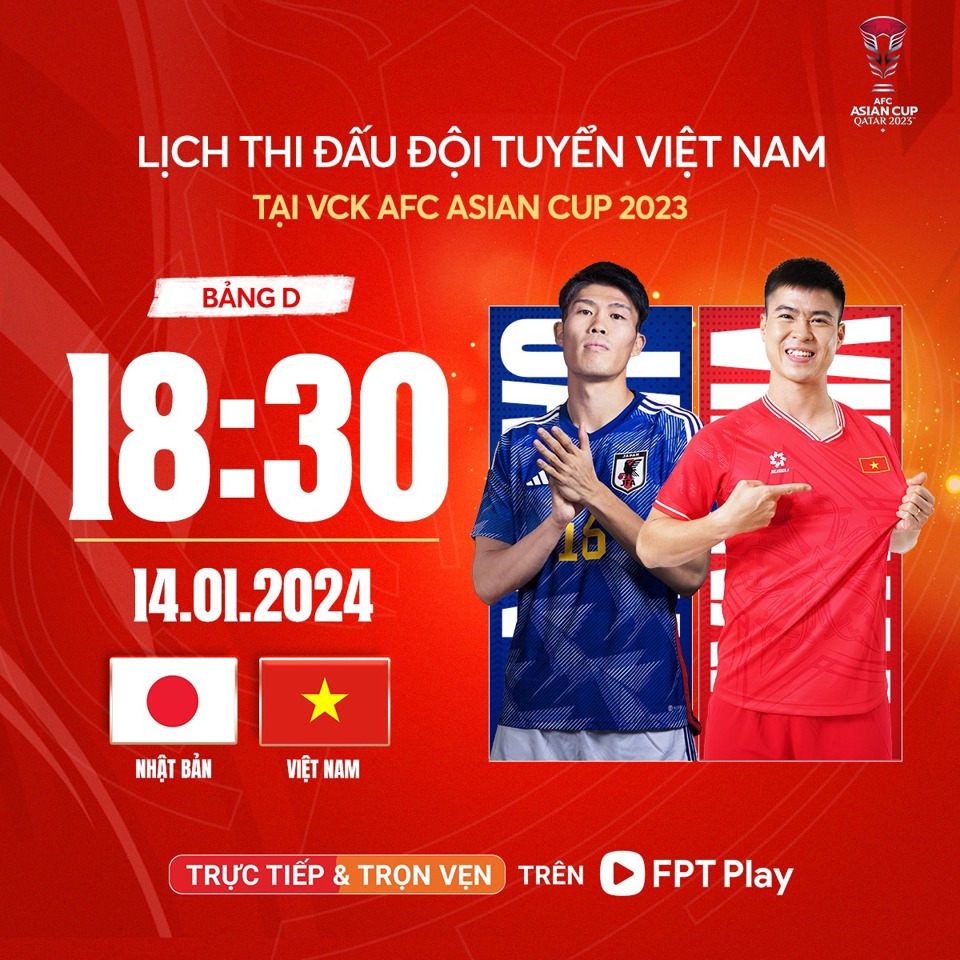 Tuyển Việt Nam ra qu&acirc;n tại VCK Asian Cup 2023. Ảnh: FPT Play.