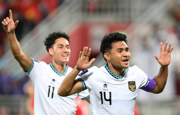 Asnawi mở tỷ số của trận đấu giữa tuyển Việt Nam v&agrave; tuyển Indonesia. Ảnh: Getty.