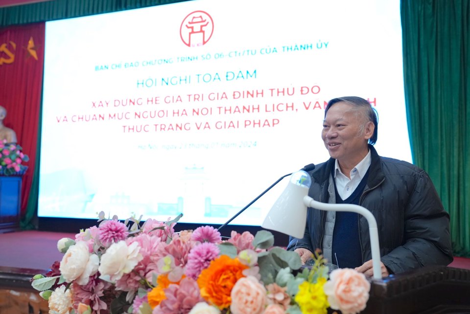 GS.TS.NGND Nguyễn Quang Ngọc - Hội Khoa học lịch sử Việt Nam ph&aacute;t biểu.