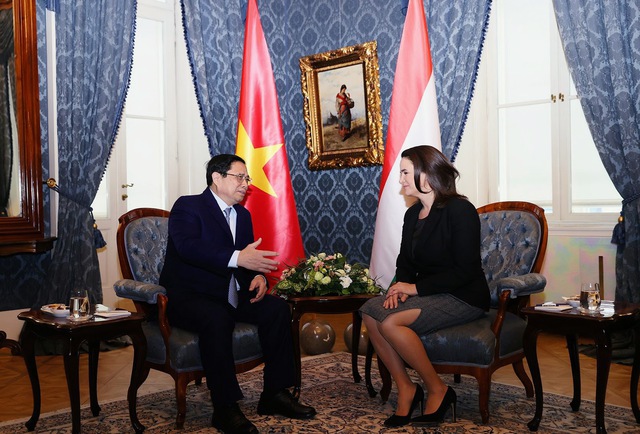 Thủ tướng Phạm Minh Ch&iacute;nh hội kiến Tổng thống Hungary Katalin Novak - Ảnh: VGP/Nhật Bắc &nbsp;