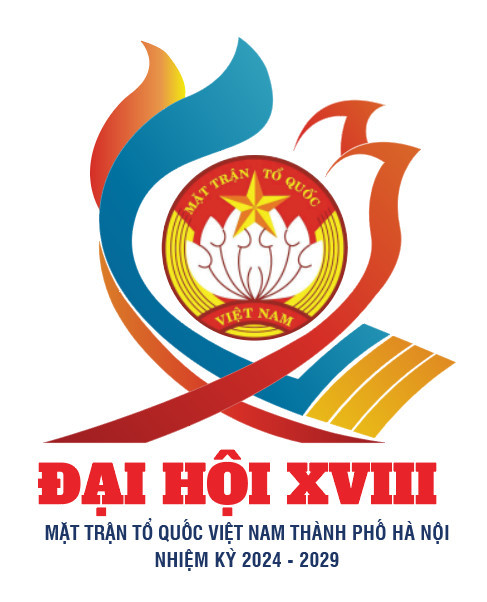 Biểu trưng nhận diện truyền th&ocirc;ng của Đại hội đại biểu Mặt trận Tổ quốc Việt Nam TP H&agrave; Nội lần thứ XVIII, nhiệm kỳ 2024-2029