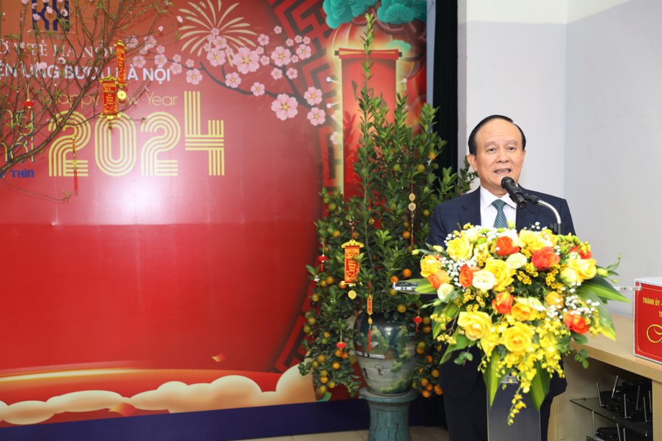 Chủ tịch HĐND TP H&agrave; Nội Nguyễn Ngọc Tuấn ph&aacute;t biểu tại buổi thăm