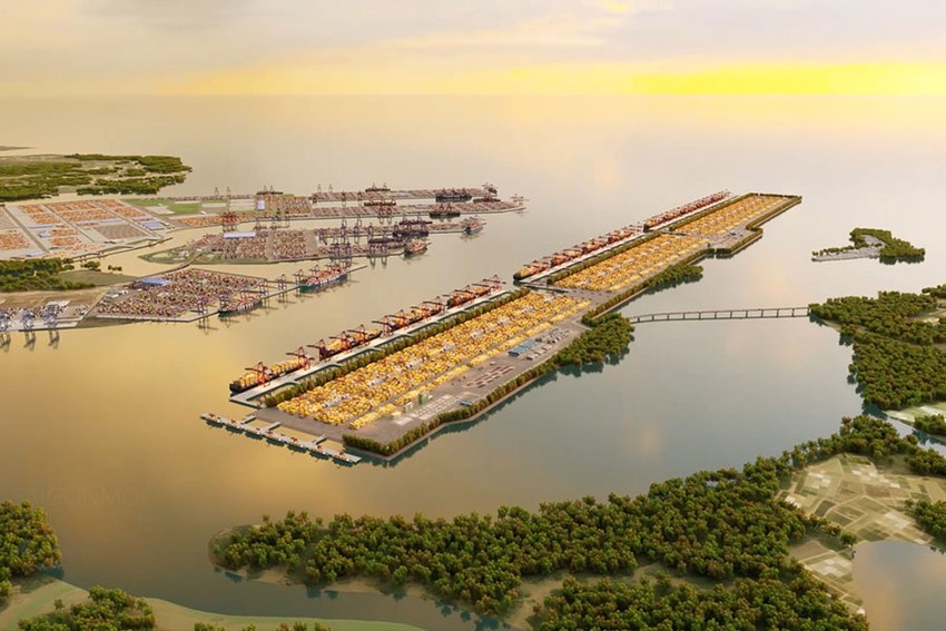 Theo dự thảo quy hoạch giai đoạn 2021-2030, tầm nh&igrave;n đến năm 2050, TP Hồ Ch&iacute; Minh sẽ c&oacute; cảng trung chuyển Cần Giờ. Phối cảnh của Port Coast.&nbsp;&nbsp;