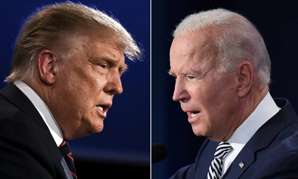 Cựu Tổng thống Mỹ Donald Trump v&agrave; Tổng thống Joe Biden. Ảnh: AFP