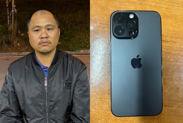 Bắt đối tượng Nguyễn Văn Hậu cướp giật điện thoại iPhone 14 Pro max ở Long Bi&ecirc;n.