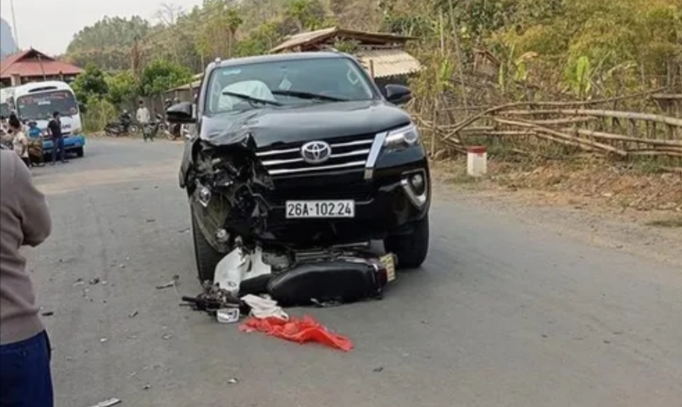 Hiện trường vụ tai nạn khiến nữ sinh thiệt mạng.