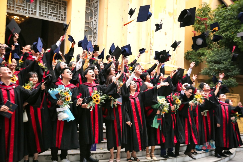 Sinh viên ĐH Quốc gia Hà Nội trong ngày nhận bằng tốt nghiệp (Ảnh: VNU)