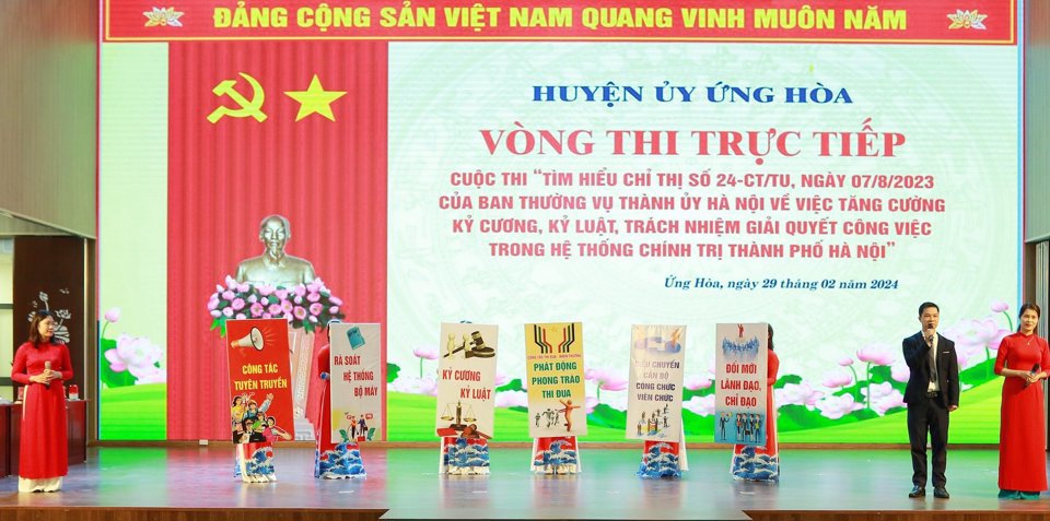 Huyện uỷ Ứng Ho&agrave; tổ chức Cuộc thi T&igrave;m hiểu Chỉ thị số 24-CT/TU.