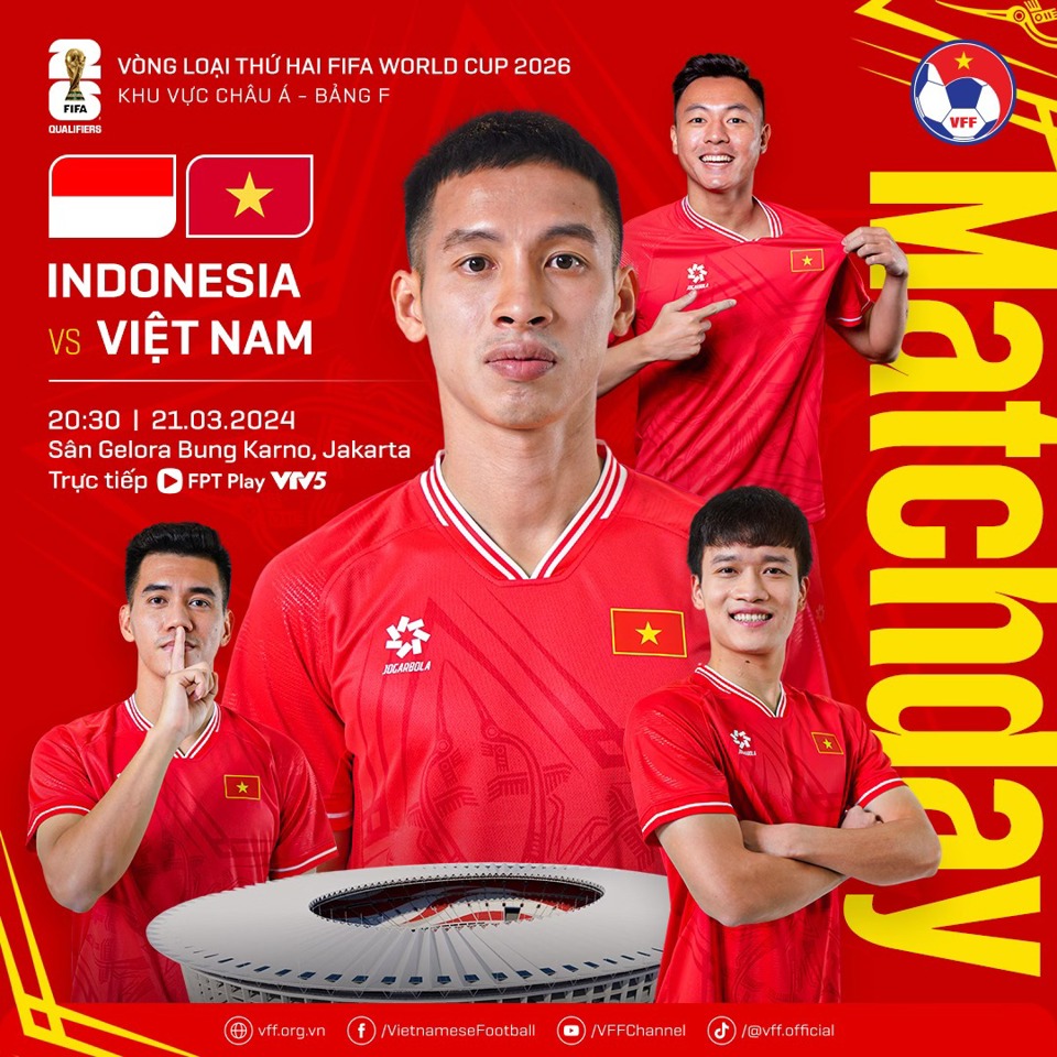 Link xem trực tiếp bóng đá Indonesia - Việt Nam, 20 giờ 30 ngày 21/3/2024 - Ảnh 1