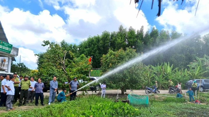 L&atilde;nh đạo tỉnh C&agrave; Mau kiểm tra c&ocirc;ng t&aacute;c ph&ograve;ng chống ch&aacute;y rừng U Minh hạ (CTV)