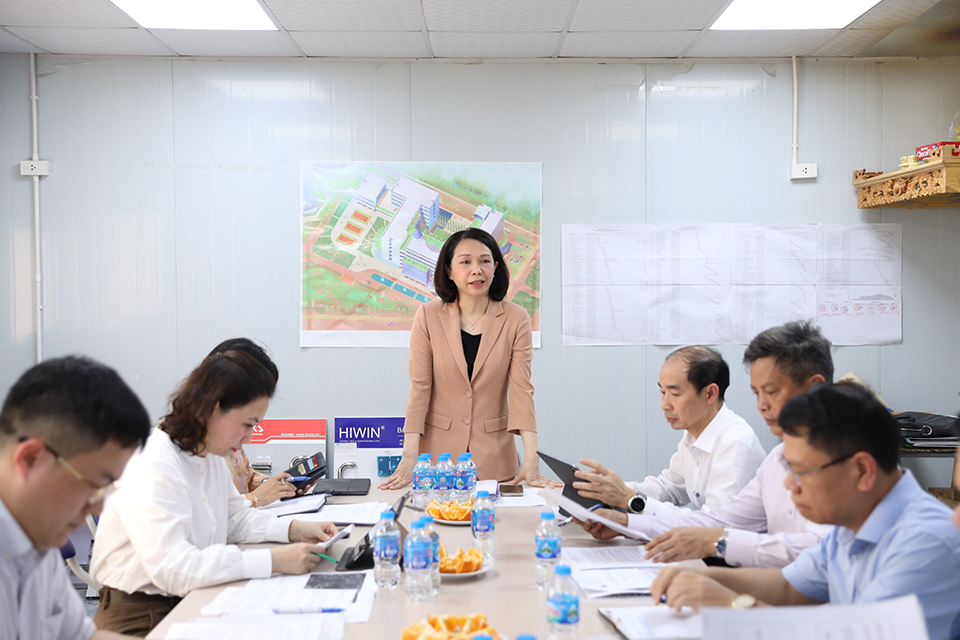 Ph&oacute; Chủ tịch UBND TP Vũ Thu H&agrave; ph&aacute;t biểu chỉ đạo tại buổi kiểm tra.