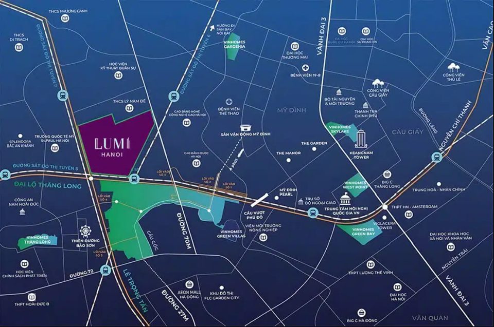 &nbsp;Vị tr&iacute; dự &aacute;n Lumi Hanoi. Ảnh: Capitaland