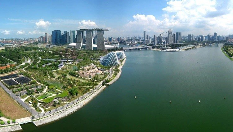 Hồ vagrave; đập chắn nước Marina tại Singapore. Ảnh: Getty