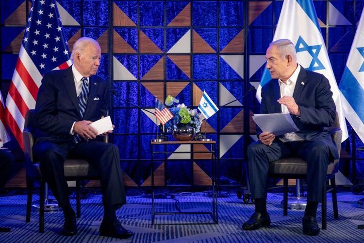 Tổng thống Mỹ Joe Biden (tr&aacute;i) v&agrave; Thủ tướng Israel Benjamin Netanyahu. Ảnh: Reuters &nbsp;