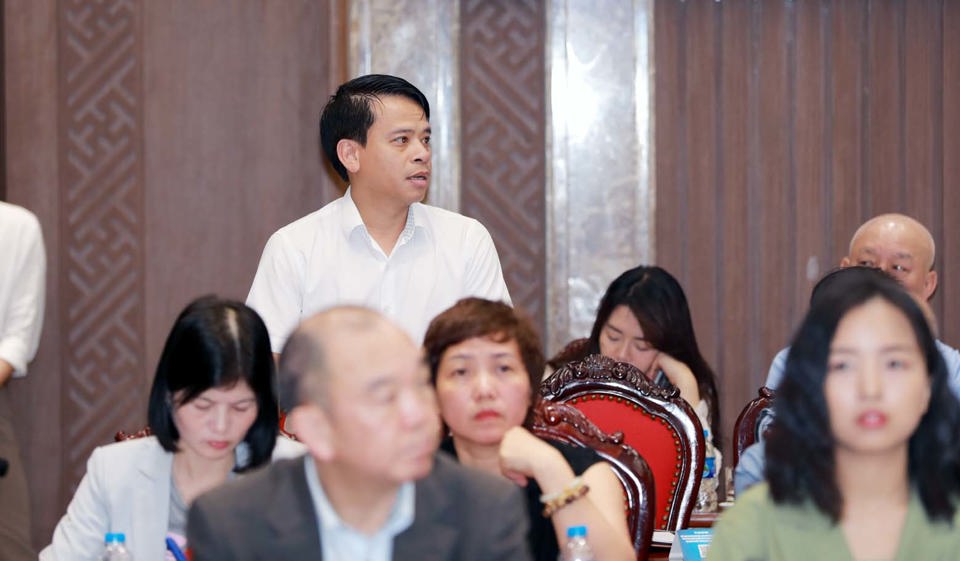 Ph&oacute; Tổng Gi&aacute;m đốc UDIC Nguyễn Ho&agrave;ng Hải n&ecirc;u những kiến nghị tại hội nghị. Ảnh: Ho&agrave;i Nam