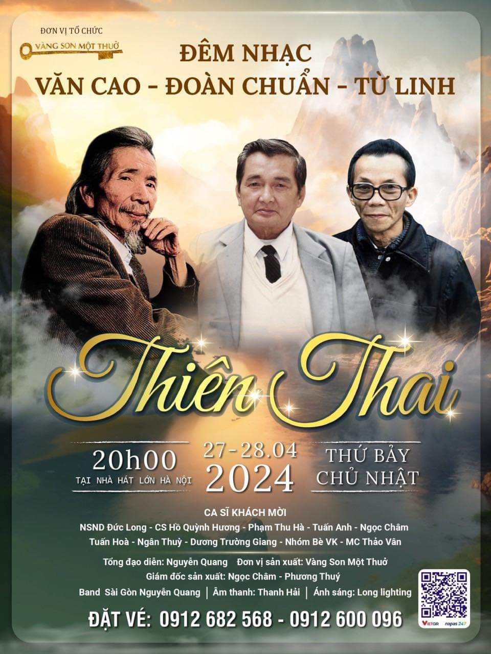 Đ&ecirc;m nhạc &ldquo;Thi&ecirc;n Thai&rdquo; sẽ diễn ra tối 27/4 tại Nh&agrave; h&aacute;t Lớn H&agrave; Nội