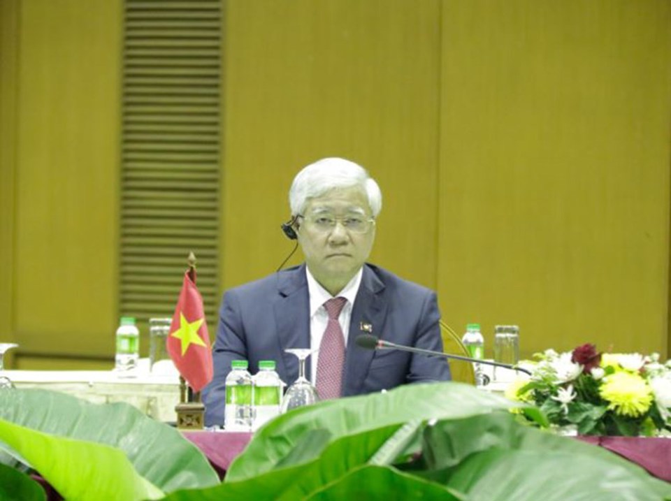 Đồng ch&iacute; Đỗ Văn Chiến, B&iacute; thư Trung ương Đảng, Chủ tịch Ủy ban Trung ương Mặt trận Tổ quốc Việt Nam tại Hội nghị.