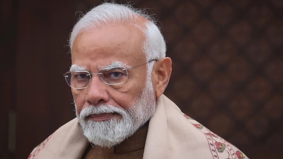 Thủ tướng Ấn Độ Narendra Modi sau khi phaacute;t biểu với baacute;o chiacute; ở New Delhi vagrave;o ngagrave;y 31/1/2024. Ảnh:Reuters