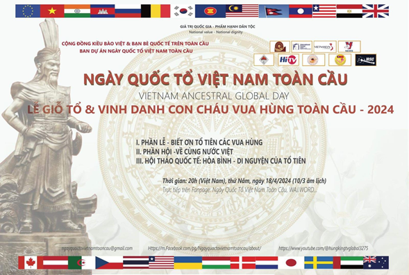 Th&ocirc;ng tin về Lễ giỗ Tổ v&agrave; Vinh danh con ch&aacute;u Vua H&ugrave;ng to&agrave;n cầu 2024. Ảnh: Ban tổ chức &nbsp;