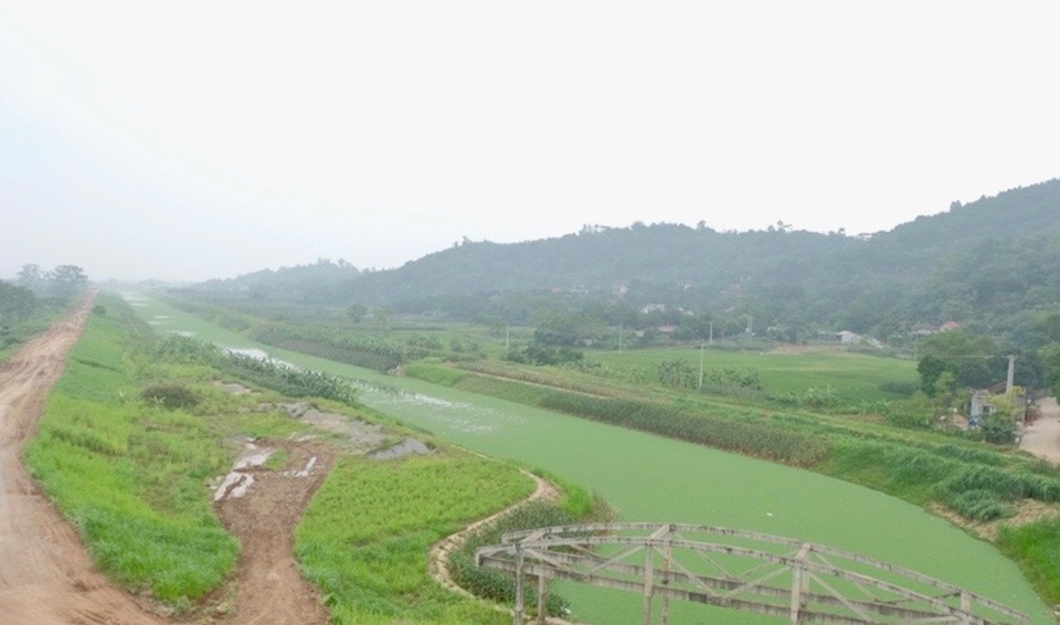 Khu vực cống đầu mối dự án Tiếp nước, cải tạo khôi phục sông Tích. Ảnh: Trọng Tùng