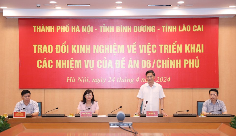 Phó Chủ tịch UBND TP Hà Minh Hải phát biểu tại hội nghị. Ảnh: Hồng Thái
