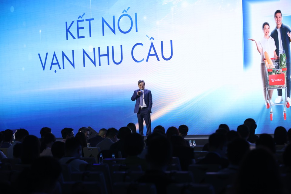 Chủ tịch Tập đoagrave;n Masan Nguyễn Quang Đăng chia sẻ tại đại hội.
