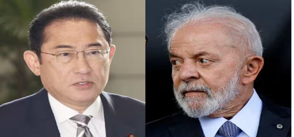 Thủ tướng Nhật Bản Fumio Kishida v&agrave; Tổng thống Brazil Luiz Inacio Lula da Silva k&yacute; thỏa thuận khử carbon quan trọng. Ảnh: Nikkei Asia