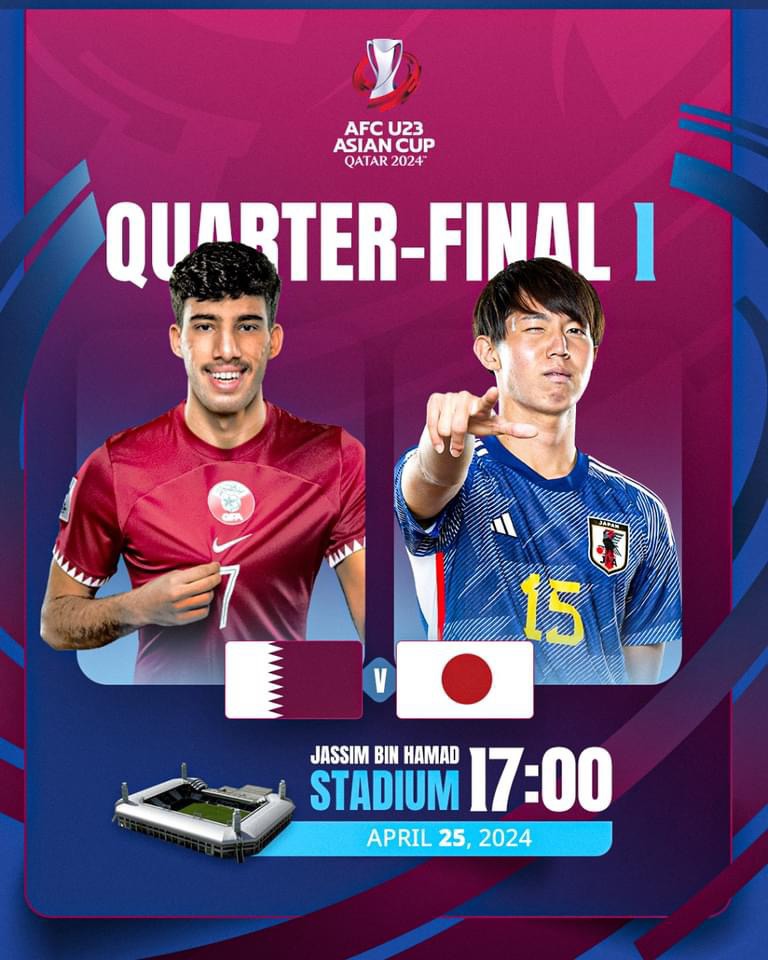 Trận tứ kết 1 tại VCK U23 ch&acirc;u &Aacute; 2024 l&agrave; cuộc đối đầu giữa U23 Qatar v&agrave; U23 Nhật Bản.