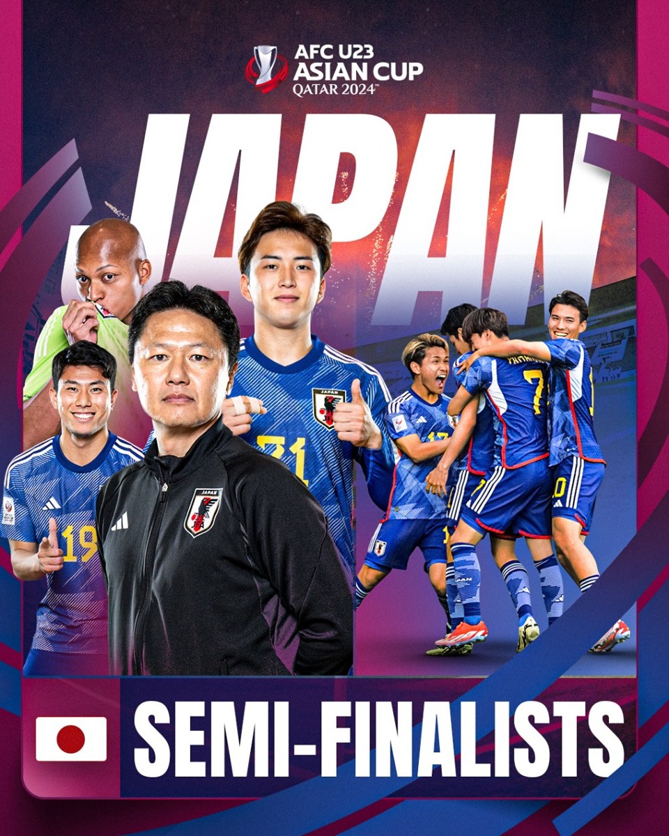 U23 Nhật Bản loại U23 Qatar để v&agrave;o b&aacute;n kết VCK U23 ch&acirc;u &Aacute; 2024.