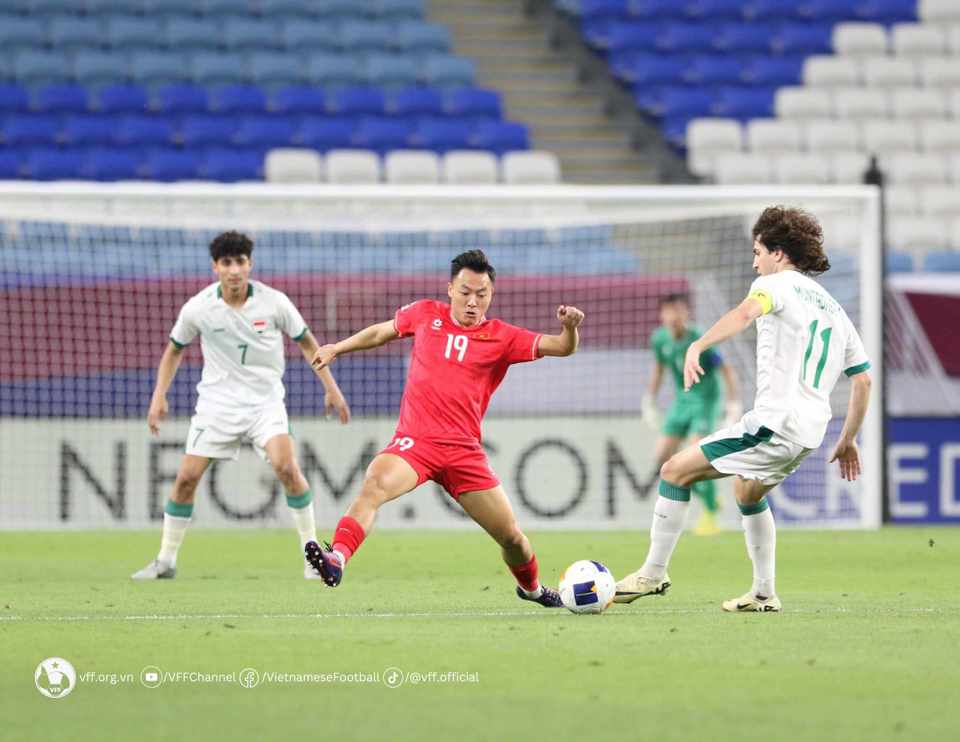 U23 Việt Nam nhận thất bại tối thiểu 0-1 trước U23 Iraq. Ảnh: VFF.