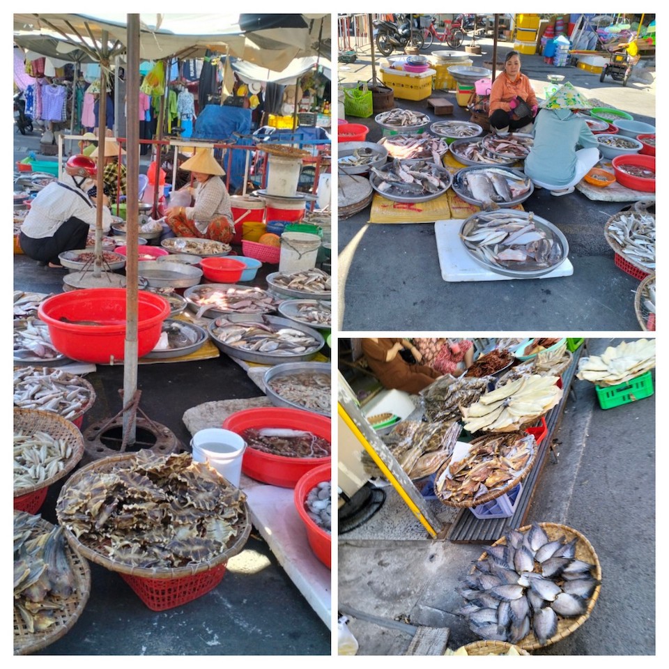 Nhiều quầy hải sản lớn tại chợ Cần Giờ cũng chỉ thấy l&aacute;c đ&aacute;c v&agrave;i người mua. Ảnh: Việt H&ugrave;ng
