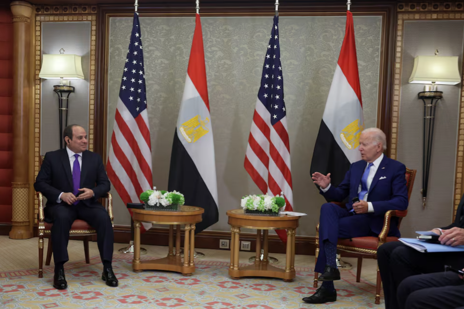 Tổng thống Mỹ Joe Biden gặp gỡ Tổng thống Ai Cập Abdel Fattah al-Sisi tại Jeddah, Ả Rập Saudi, ng&agrave;y 16 th&aacute;ng 7 năm 2022. Ảnh: Evelyn Hockstein