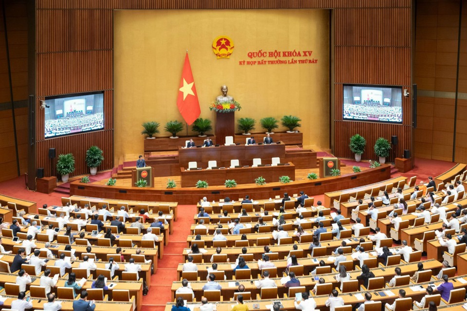 Kỳ họp bất thường lần thứ 7, Quốc hội khóa XV. Ảnh: Nguyễn Linh
