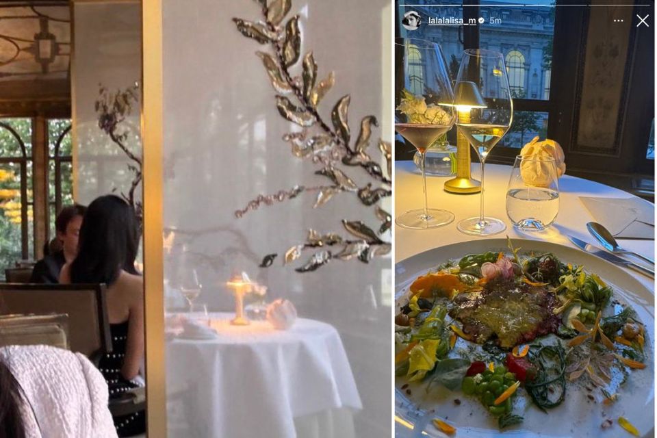 Lisa v&agrave; Fr&eacute;deric Arnault c&oacute; bữa tối l&atilde;ng mạn. Ảnh: Instagram