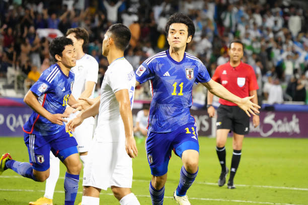 Yamato ghi b&agrave;n thắng quyết định gi&uacute;p U23 Nhật Bản đ&aacute;nh bại U23 Uzbekistan. Ảnh: Getty.