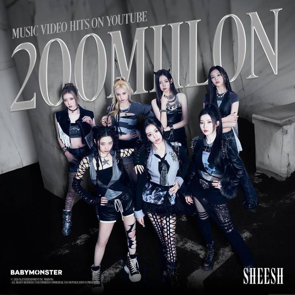 MV &ldquo;Sheesh&rdquo; của Baby Monster c&aacute;n mốc 200 triệu lượt xem. Ảnh: YG