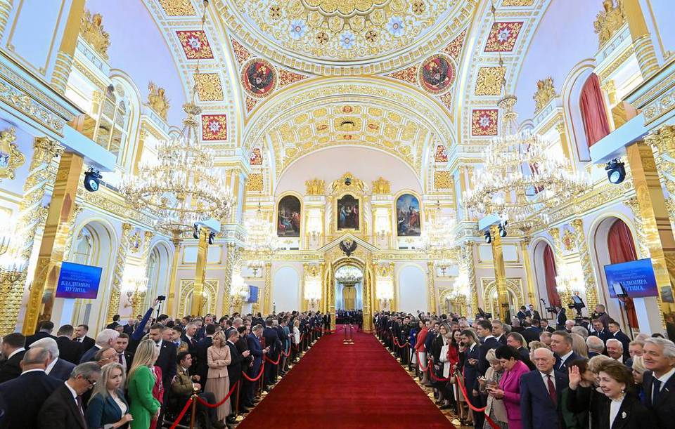 Lễnbsp; nhậm chức của Tổng thống Nga Vladimir Putin được tổ chức trang trọng tại Điện Kremlin vagrave;o ngagrave;y 7/5. Ảnh: Tass