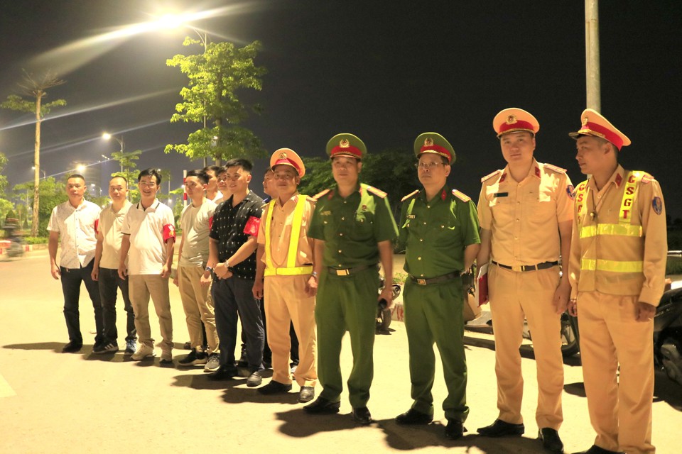 Lực lượng C&ocirc;ng an huyện Thủy Nguy&ecirc;n đảm bảo ANTT tại khu vực đ&ocirc; thị mới Bắc s&ocirc;ng Cấm. Ảnh&nbsp;C&ocirc;ng an huyện Thủy Nguy&ecirc;n