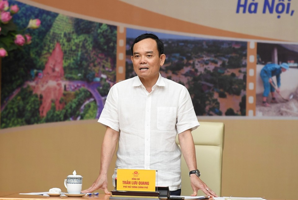 Ph&oacute; Thủ tướng Trần Lưu Quang ph&aacute;t biểu chỉ đạo tại hội nghị.