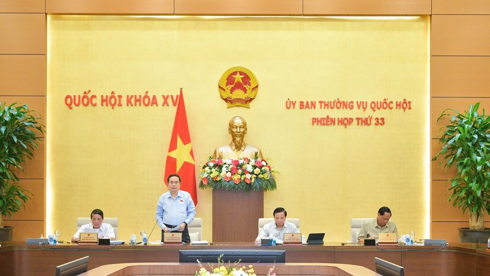 Ph&oacute; Chủ tịch Thường trực Quốc hội Trần Thanh Mẫn nhấn mạnh nội dung phi&ecirc;n họp. Ảnh: Quochoi.vn